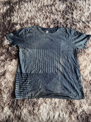 #ad OP Ocean Pacific T Shirt Striped Black Gray Skate Surf Tee Mens M L Y2K $9.87