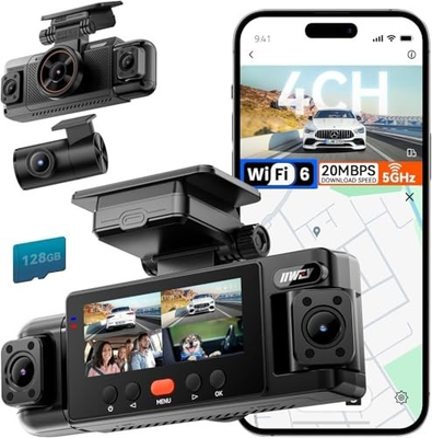 #ad IIWEY N6 360° Dash Cam 4 Channel 5.8G WiFi 6 up to 20MB s with App Free 128... $80.00