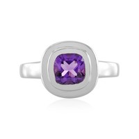 Marokkanischer 1,16Ct Amethyst Platin-Plattierter Silber Ring- Echtschmuck