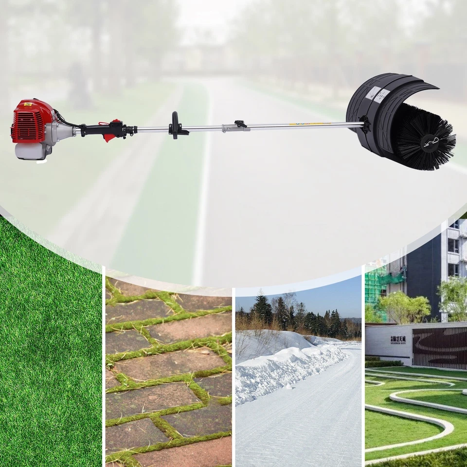 52CC Handheld Sweeper Broom Gas Power Driveway Turf Artificial Grass Snow Clean - Image 4 of 4