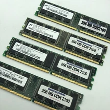 4 pcs of 256MB DDR 1GB SDRAM PC2100 266 CL2.5 Samsung Kingston HP