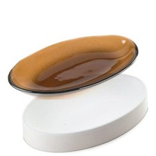 O.D.11.3"x7.4 D.1.5" Bullseye Oval Dish Mold Glass Fusing