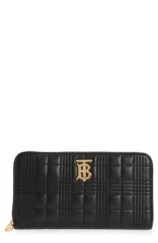 100% AUTHENTIC NEW BURBERRY LOLA QUILTED BLACK LEATHER CONTINENTAL WALLET