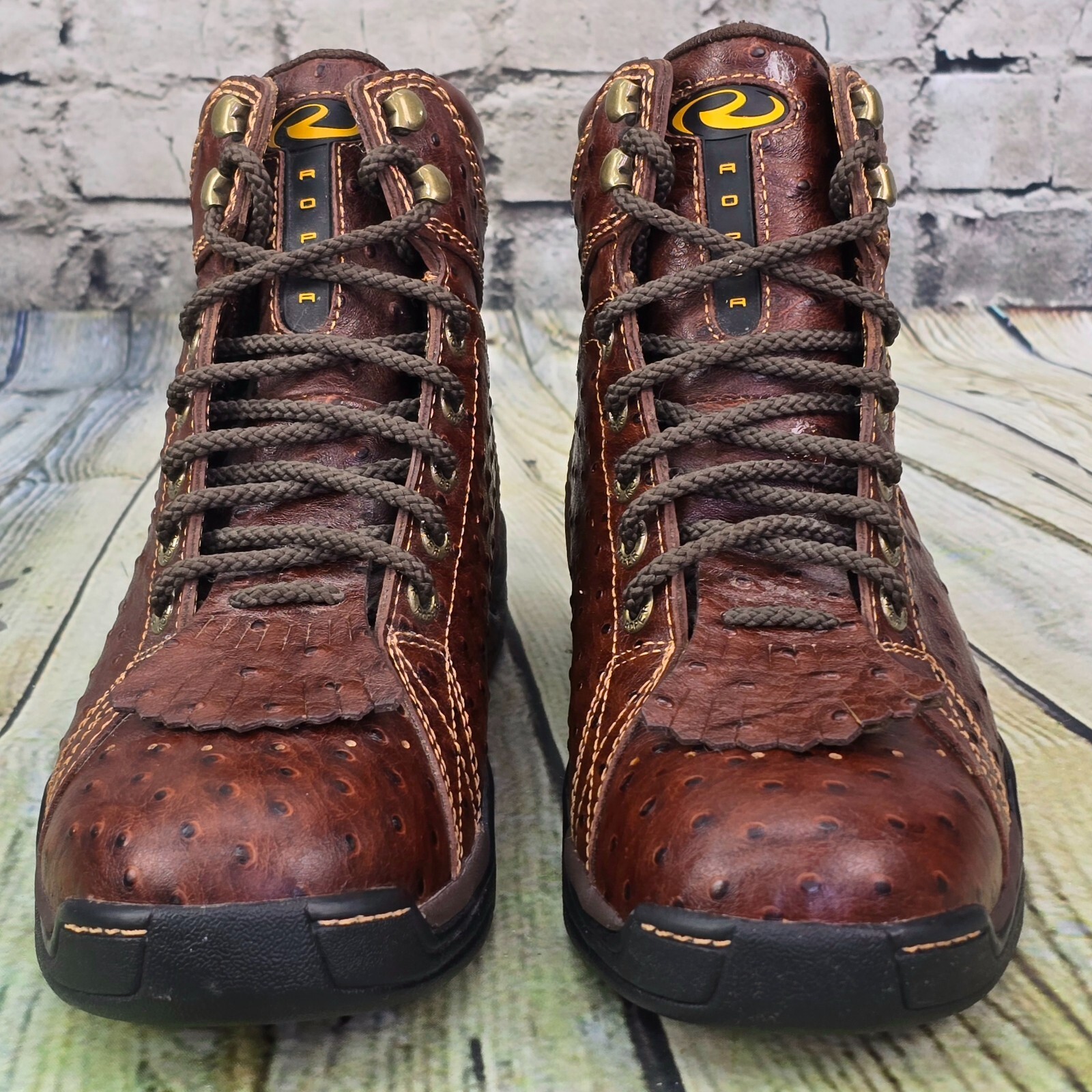 SAOLA Stivaletti Roper uomo taglia 9 stampa struzzo suola robusta scarpe stringate 20 351 850