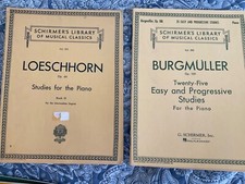2 Schirmer's Library of Musical Classics Lot Sheet Music Burgmuller, Loeschhorn