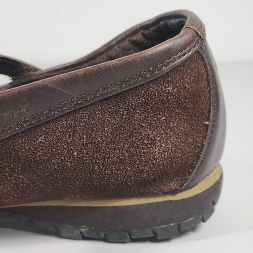 Skechers Womens Size 8.5 Brown Leather Mary Jane Comfort Flat Shoes Bikers 21571 - Picture 9 of 12