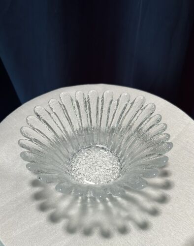 Blenko 847S 7” Clear Blown Glass Daisy Bowl - Picture 4 of 4