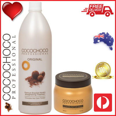    COCOCHOCO Pro ORIGINAL Brazilian Keratin Treatment 1000ml + REPAIR Mask 500ml