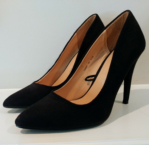 ATMOSPHERE WOMENS BLACK FAUX SUEDE 