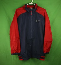 Vintage Nike Two Tone Windbreaker Jacket Large Red White Blue USA