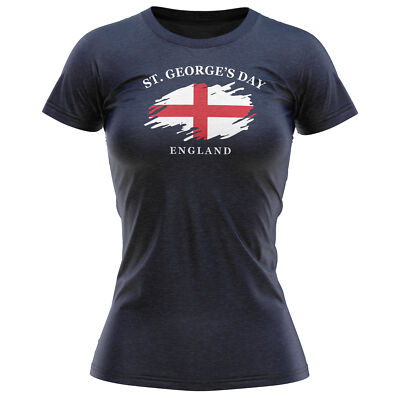 St Georges Day Damen T-Shirt England Shirt Country George's Her English Cross...