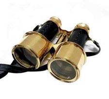 Nautical Brass Binoculars Antique Finish Vintage Gift Telescope Leather