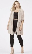 Justfab Drape Front Jacket Plus Size 18 / 20 Colour Sphinx Beige