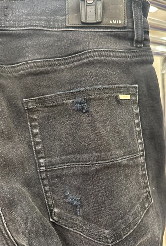 AMIRI HERREN AGED SCHWARZ LEOPARD THRASHER JEANS GRÖSSE 34 NEU MIT ETIKETT - Bild 5 von 7