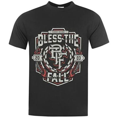 Offiziell lizenziertes Bless The Fall Crest schwarzes Herren T-Shirt Bless The Fall Tee