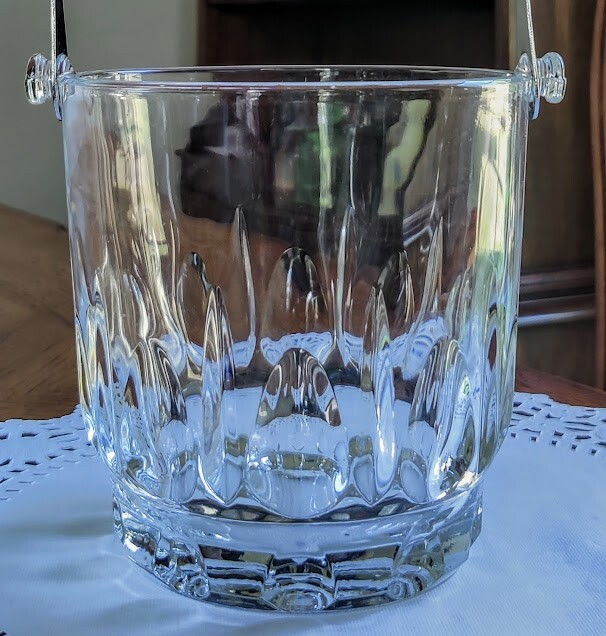 Italian Lead Crystal Ice Bucket With Chrome Handle **MINT eBay