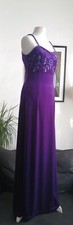 10, Crystal Breeze, Purple Velvet, Floral Bead Long Dress, Pageant, Prom Evening
