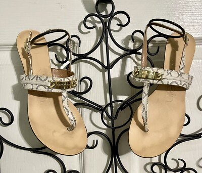 Calvin Klein Sandals Womens Soley Dark Brown Signature Flat - Main Image