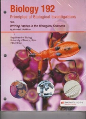 Biology 192 Principles of Biological Investigations with Writing