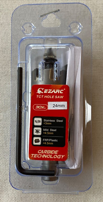 EZARC Lochsäge Hartmetall HM Bohrkrone Kreisschneider für Edelstahl 24 mm Bohrer