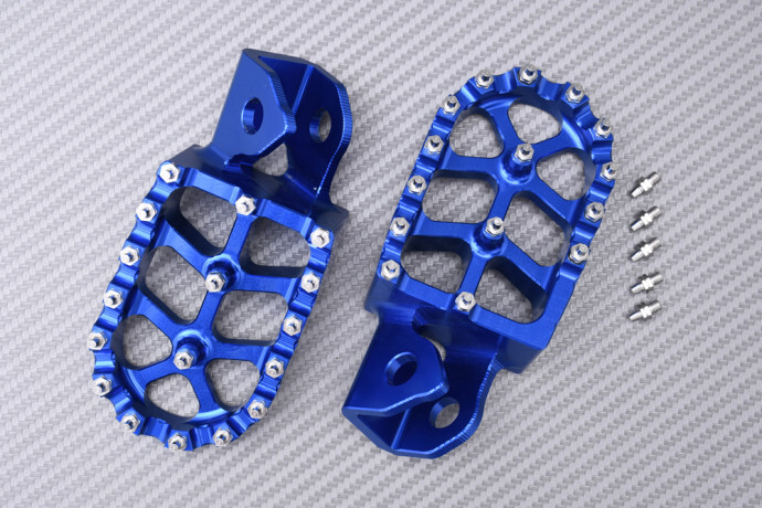 Repose-pieds alu bleu pour éviter de glisser sur YAMAHA WR 250R