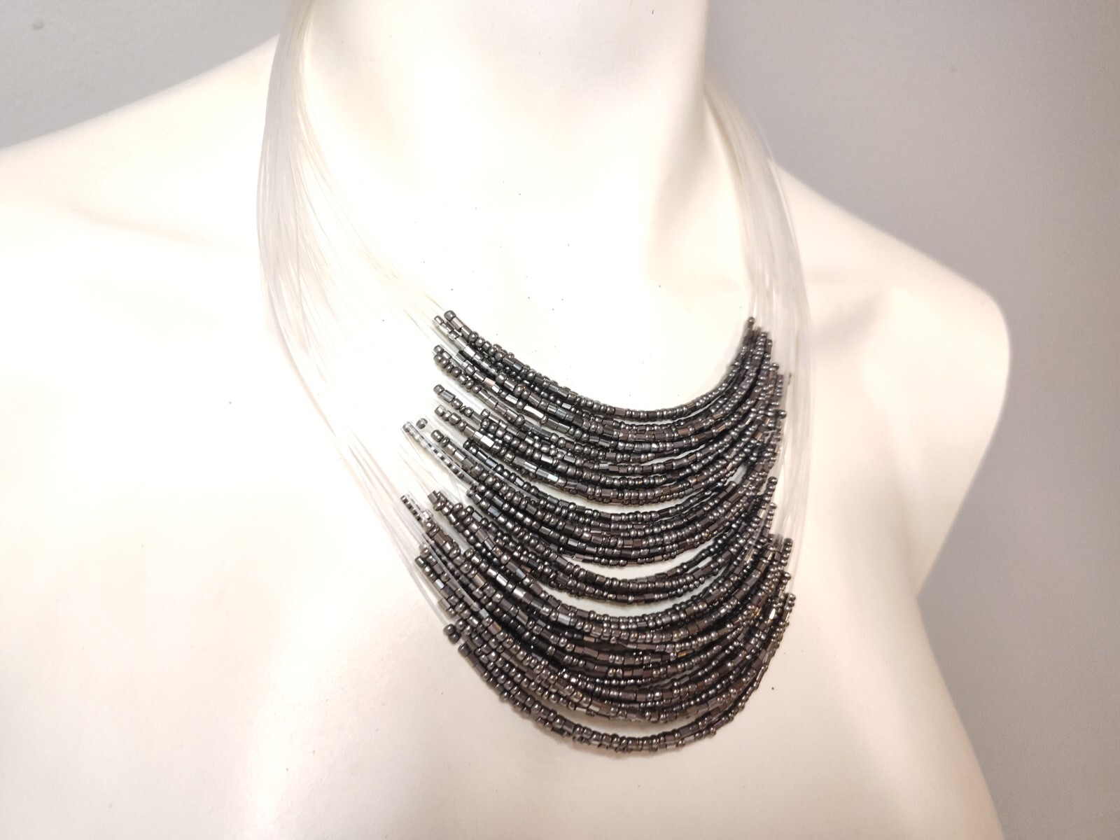 VINTAGE MULTI LAYERED STATION STATEMENT NECKLACE … - image 3