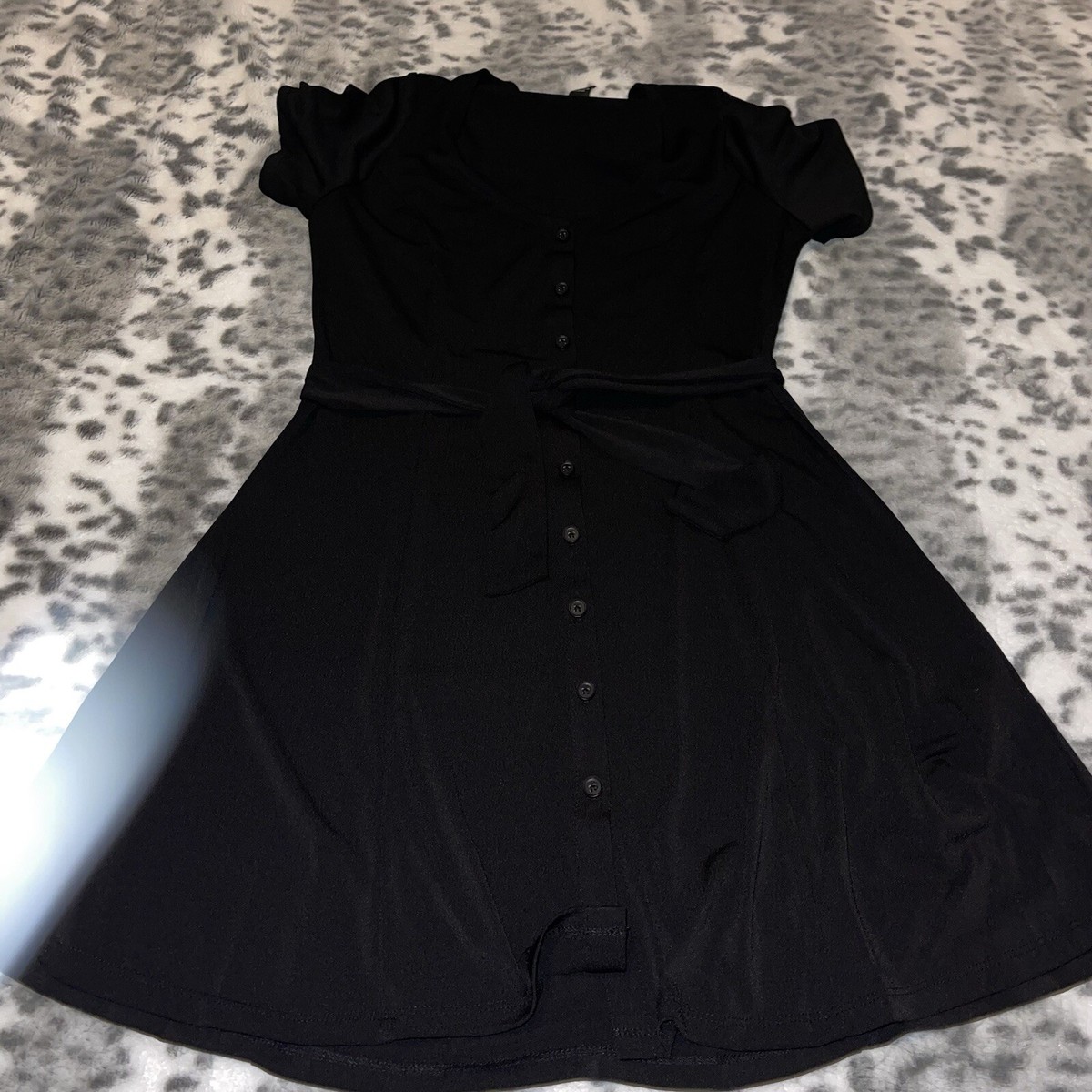 forever 21 black shirt dress Forever 21 Tiered Bell-Sleeve Mini Dress Black X-Small at Amazon Women's Clothing store