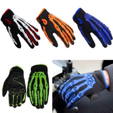 Men Motorcycle Cycling Full Finger Gloves Skull Bone Skeleton Racing Goth Gloves