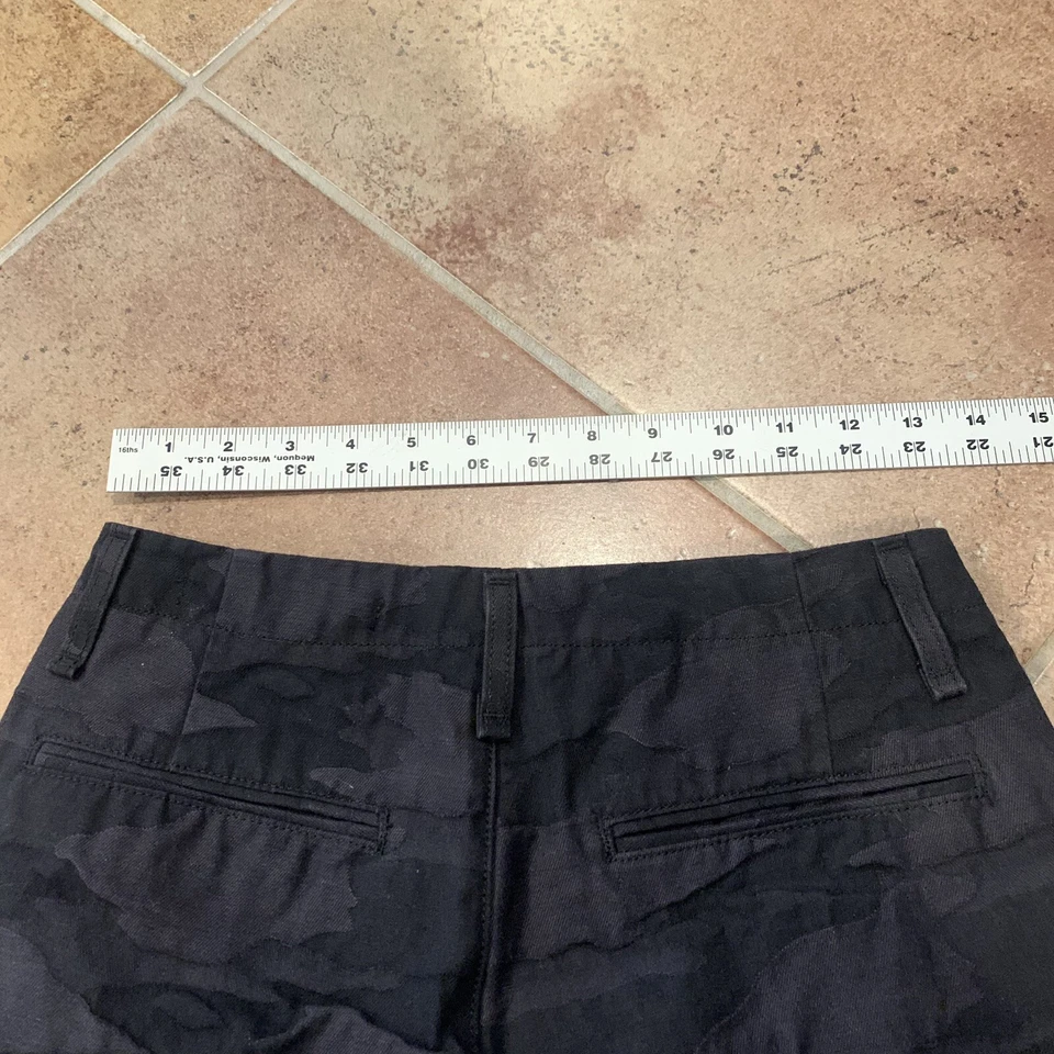 Rag & Bone Black Camo Portobello Shorts Size 24 Women’s Twill 100% Cotton - Image 3 of 4
