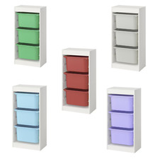 TROFAST 3 Scatole Portaoggetti in Plastica con Telaio Scatole Giocattolo per Bambini Cassettiera