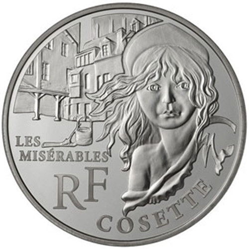 FRANCIA 10 EURO 2011 COSETTE LES MISERABLES PLATA  - Photo 1/2