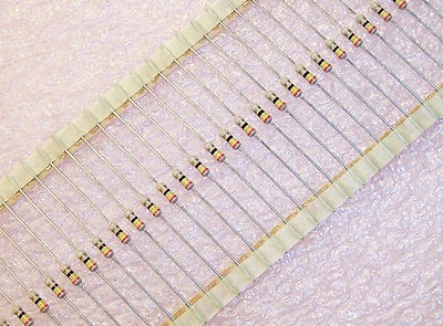 QTY (100) 24 Ohm 1/4W 5% AXIAL CARBON FILM RESISTORS CR25-24R-5% PHILIPS - Image 1 of 4