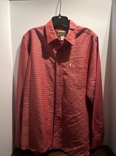 Original Island Sport Shirt Long Sleeve Button Front Red Large