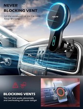 Car Mount Charger, Updated Wireless Car Charger Built in Cooling Fan
