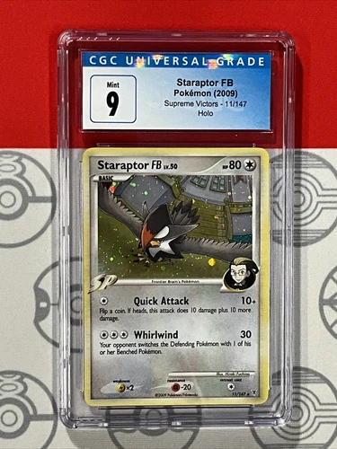 CGC 9 Supreme Victors Staraptor FB Lv50 Holo 11/147 2009 Rare Pokemon Card 6162