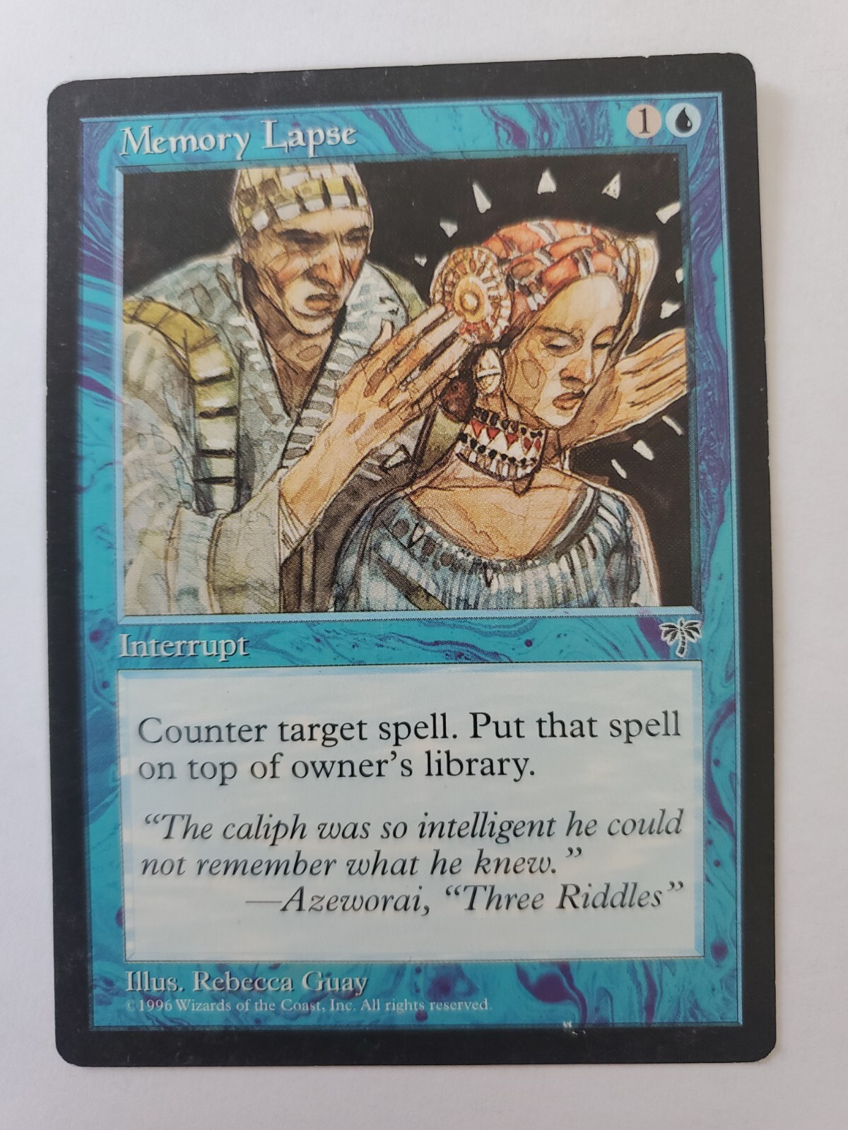 MTG Magic The Gathering Card Memory Lapse Interrupt Blue Mirage 1996