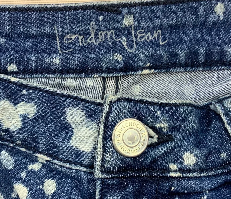 London Jean Shorts Womens Size 8 (31" waist) Mini Denim Bleached Stretch - Image 3 of 4