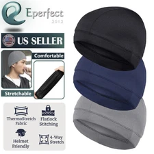 3Pack Men Skull Cap Helmet Liner Beanie Quick Drying Cycling Running Sports Hat