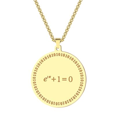 Stainless Steel Euler's Identity Equation Pendant Neckalce For Women Mathematics