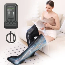 New 2PCS Air Compression Boots Leg Massage Foot Leg Calf Recovery Pain Soreness