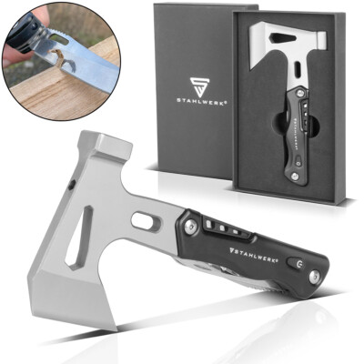 STAHLWERK Multitool Multifunktionswerkzeug Hammer Axt Messer Taschenlampe