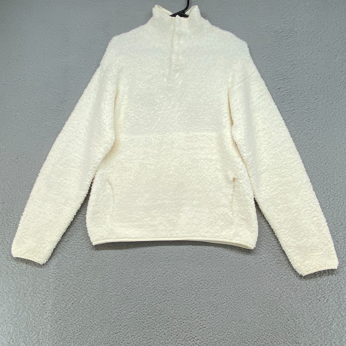 Skims Cozy Knit Sweater Womens XXS / XS Bone Sherpa Fuzzy 