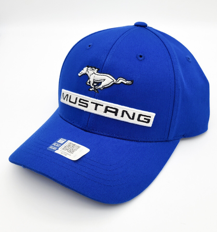 Cappello con logo Ford Mustang pony blu