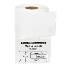 DYMO LW 30324 Direct Thermal Media/Badge Labels - (6) Rolls of 400 - FREE SHIP