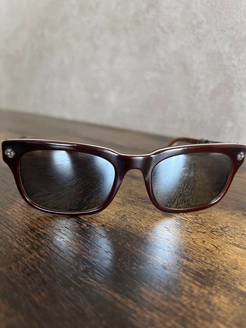 Chrome Hearts instabone Ⅱ Black Brown Eyeglasses 52□20-147 | eBay