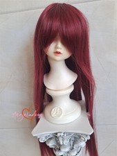 1/8 1/6 1/4 1/3 Uncle BJD Wig Long Straight Doll Hair Long Bangs Wine Red DIKA