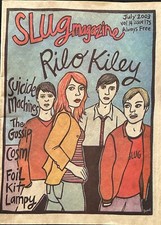 Revista Slug cuya portada es de Leia Bell 2003, artículo de Rilo Kiley.