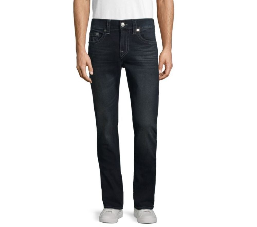 True Religion Men's Rocco Skinny Jeans Dark Wash Relaxed