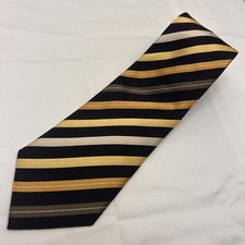 Ermenegildo Zegna Men Blue Golden Ombre Diagonal Stripes 100 Silk Tie NWoT