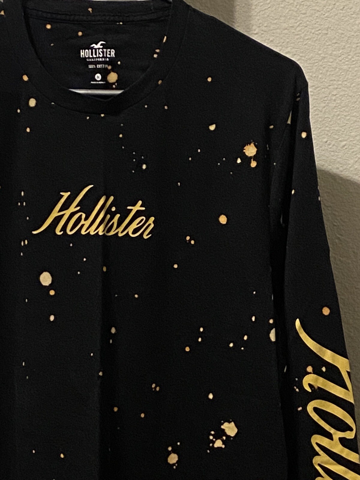 Hollister Men's XLarge Size Crewneck Long Sleeves Cotton Black